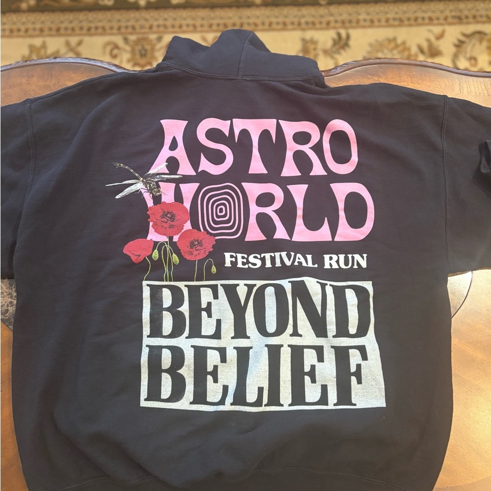 Travis Scott Astroworld Festival "Run Beyond Belief" hoodie in black